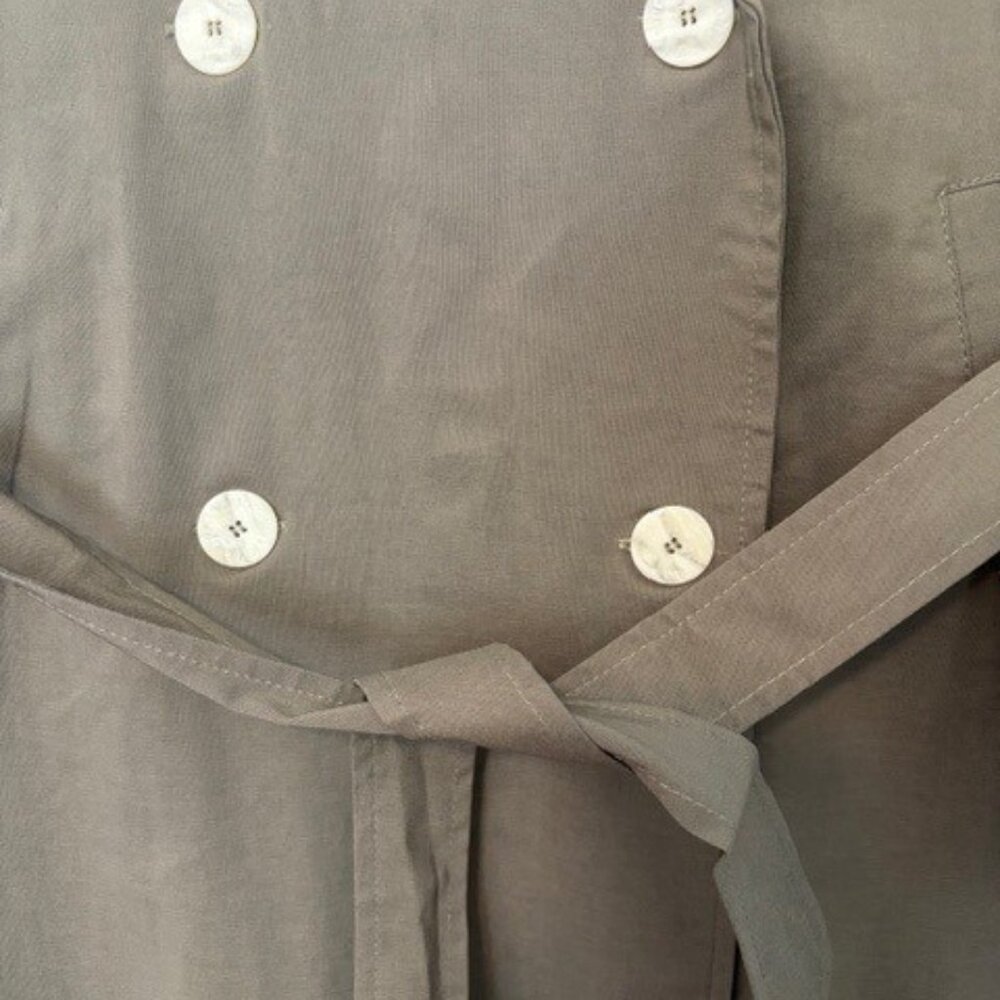 NWT Mus & BomBon Norte Trench Coat Olive Green | Lightweight Belted | Size S - Picture 5 of 7